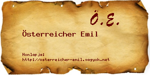 Österreicher Emil névjegykártya